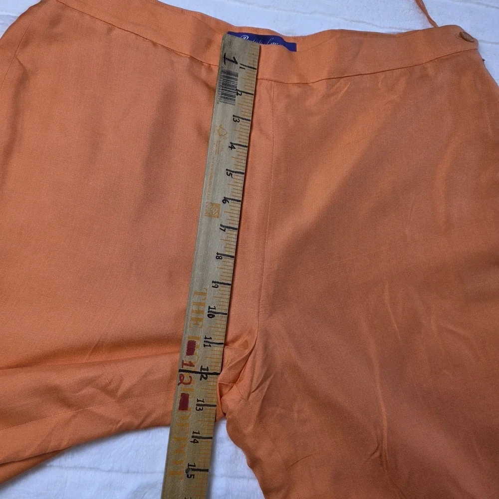 Ralph Lauren Purple Label Bobynn Silk Shantung‎ Pants Womens 12 Orange $1290